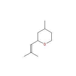 cis-Rosenoxid als Beispielstruktur der Rosenoxide