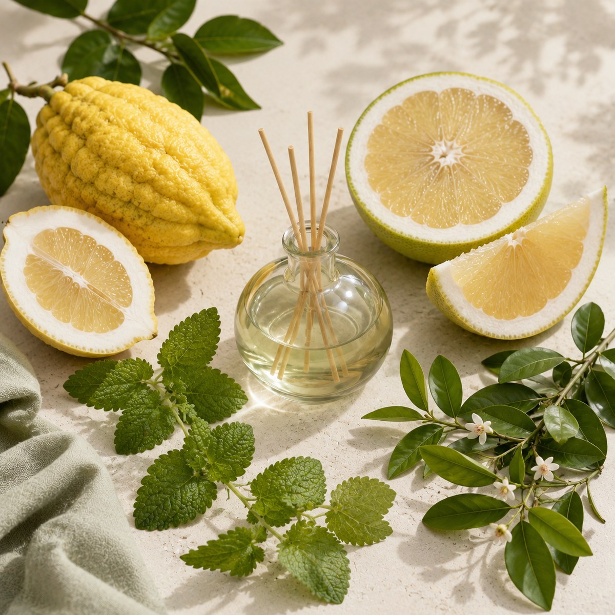 Duftmischung Zitrus fresh mit Zedratzitrone, Pomelo, Petitgrain citronnier und Melisse